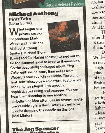 First Take - Live at KUNM CD - Alibi Review